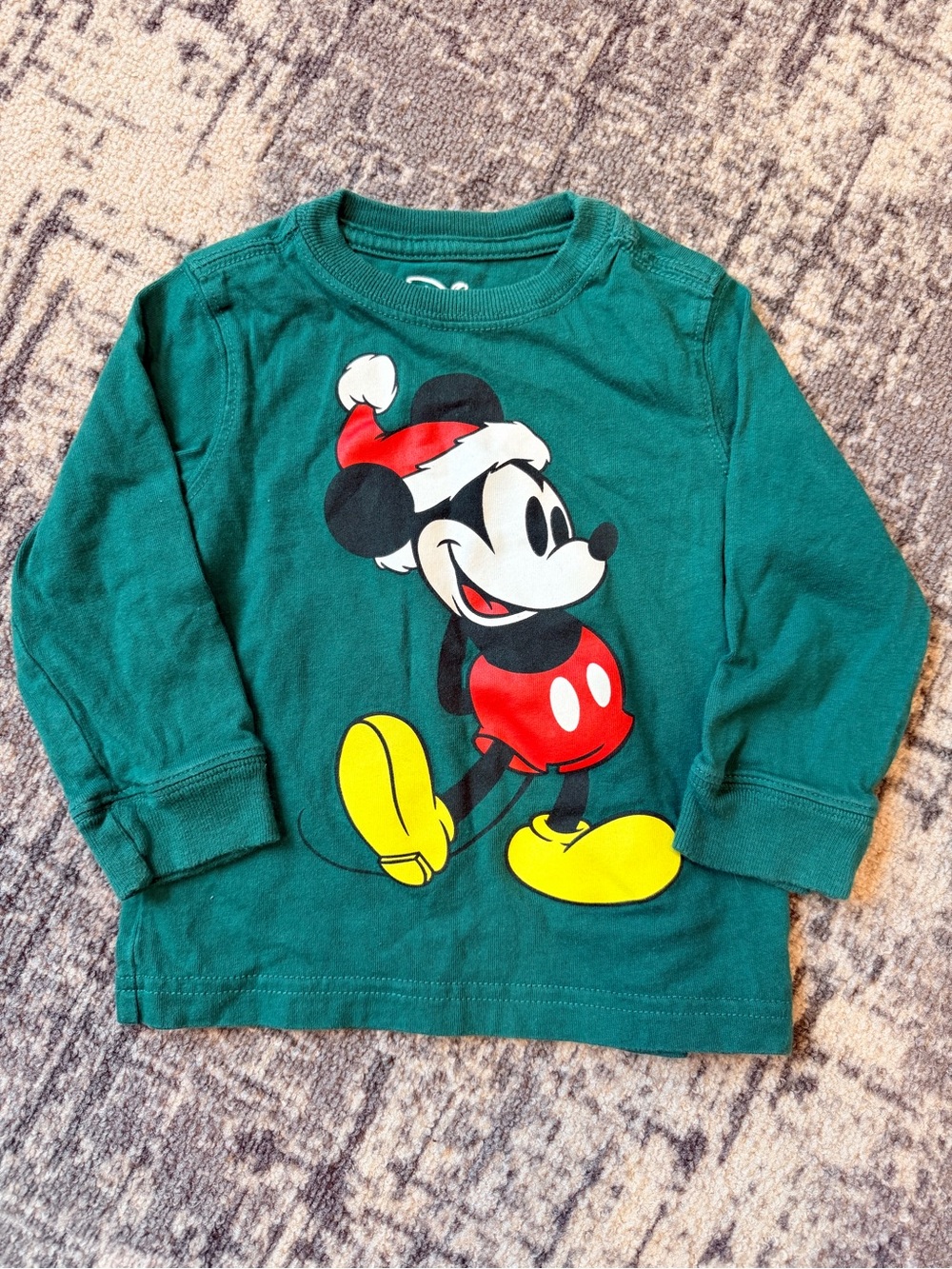 Disney Teal Long-Sleeve Mickey Mouse Holiday Tee